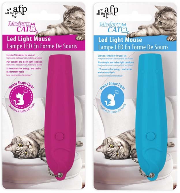 ALL FOR PAWS Modern Cat Jucărie LED pentru pisici cu şoarece luminos, 12x3x2cm - Maxi-Pet.ro