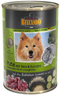 BELCANDO Conservă pentru câini, cu Curcan, Orez, Dovlecei