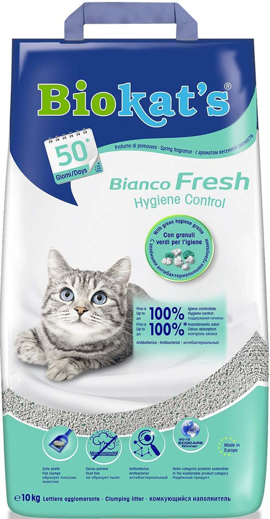 BIOKAT's Bianco Fresh Nisip pentru pisici Hygiene Control 5kg (25 zile) - Maxi-Pet.ro