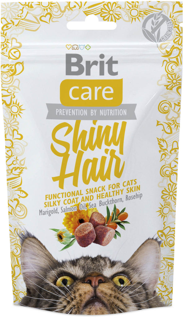 BRIT CARE Shiny Hair, recompense pentru pisici 50g - Maxi-Pet.ro