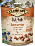 CARNILOVE Crunchy Recompense pentru câini, cu Struţ şi Mure 200g