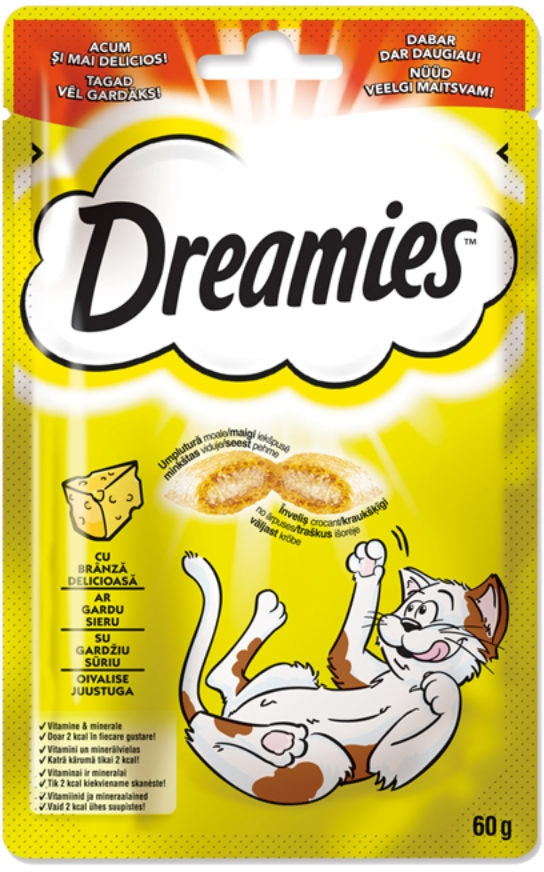 DREAMIES Delicatese pentru pisici, cu Brânză 60g - Maxi-Pet.ro