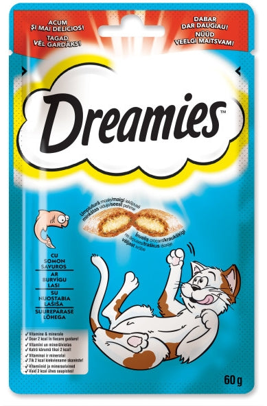 DREAMIES Delicatese pentru pisici, cu Somon 60g - Maxi-Pet.ro