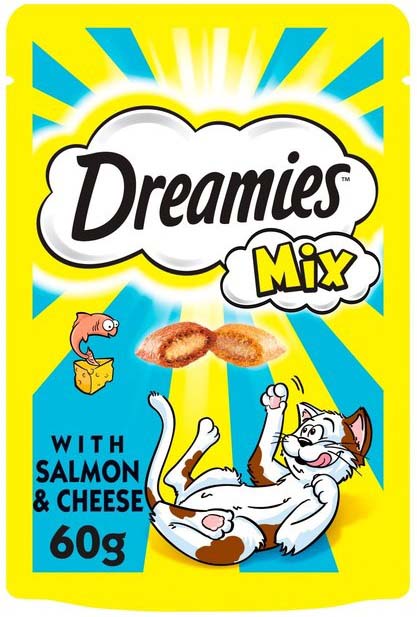 DREAMIES Delicatese pentru pisici Mix Somon şi Brânză 60g - Maxi-Pet.ro