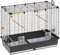 FERPLAST Colivie pentru canari şi păsări exotice PIANO 87x46,5x70cm, Neagră