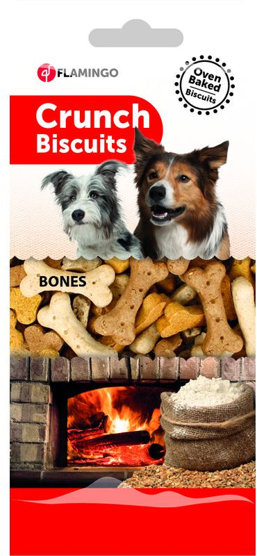 FLAMINGO Biscuiţi pentru câini Crunch, în formă de Oase 500g - Maxi-Pet.ro