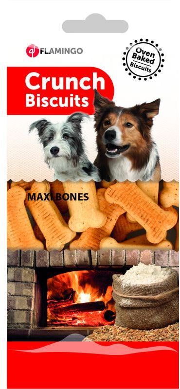 FLAMINGO Biscuiţi pentru câini Crunch Oase maxi 500g - Maxi-Pet.ro