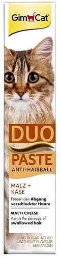 GIMCAT Pastă pentru pisici, Anti Hairball Duo, cu Malţ şi Brânză 50g