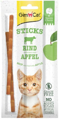 GIMCAT Recompense pentru pisici, Sticks cu Vită şi Măr 3x5g