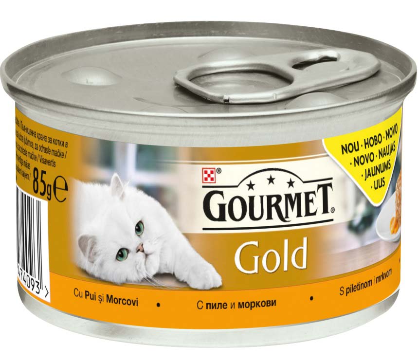 GOURMET Gold Conserva pentru pisici Savoury Cake cu Pui şi Morcovi 85g
