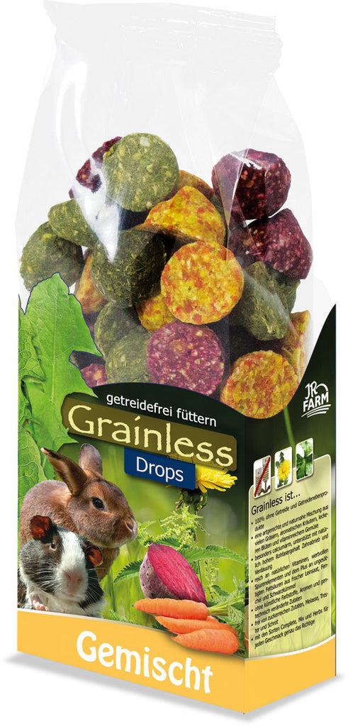 JR FARM Grainless Mixed Drops, hrană complementară pentru rozăt şi iepuri 140g - Maxi-Pet.ro