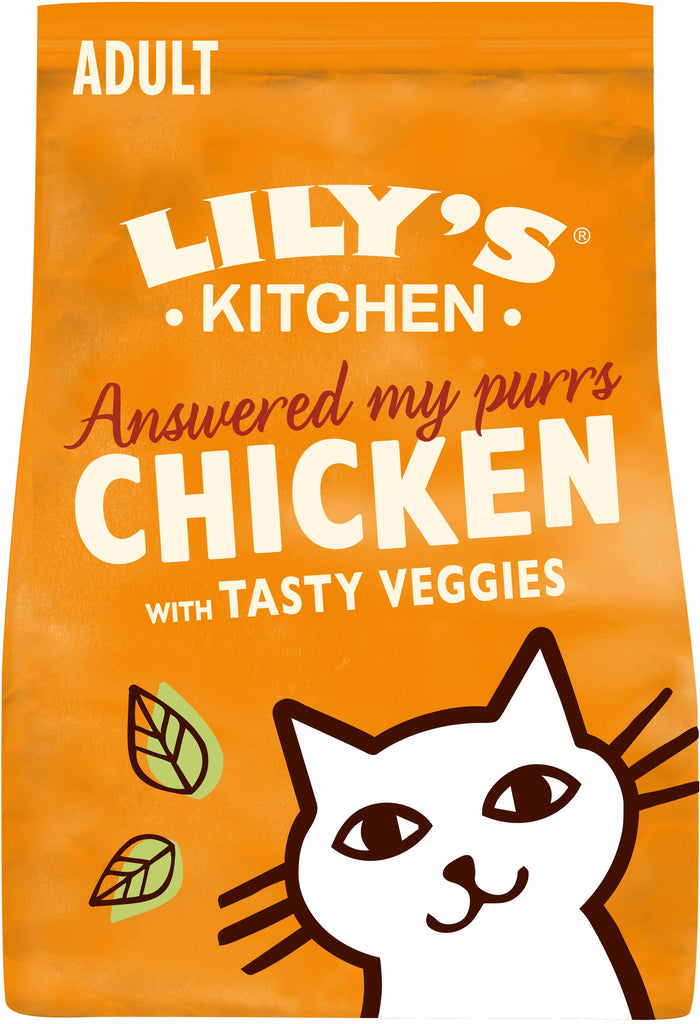 LILY'S KITCHEN Answered my purrs, hrana uscata pentru pisici, cu Pui şi legume