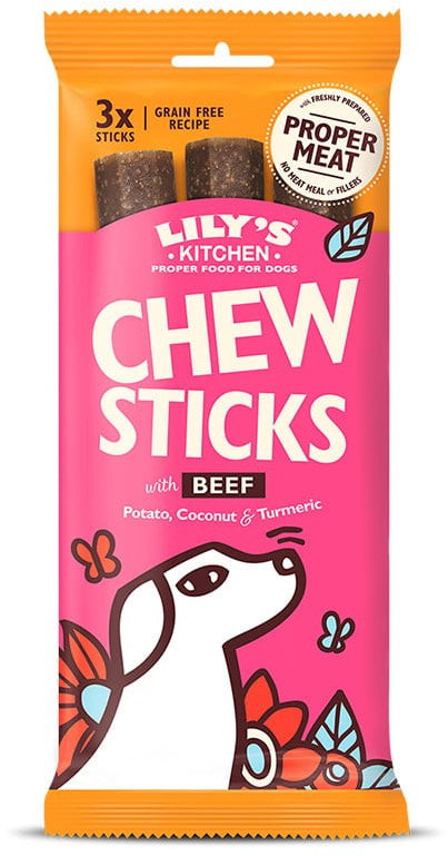 LILY'S KITCHEN Chew Sticks Recompensă pentru câini Vită 120g - Maxi-Pet.ro