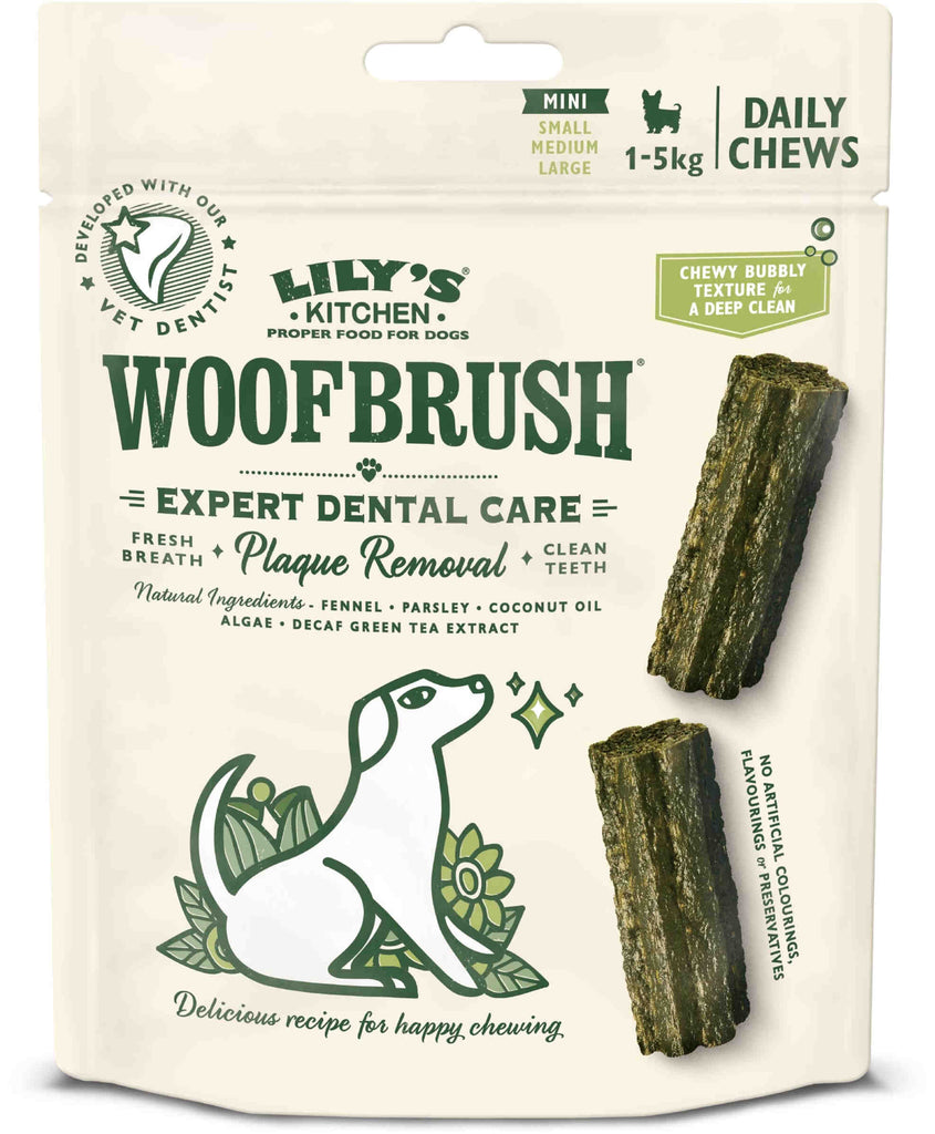 LILY'S KITCHEN Woofbrush Dental Mini Recompensă pentru câini 10 bucăţi x 13g - Maxi-Pet.ro