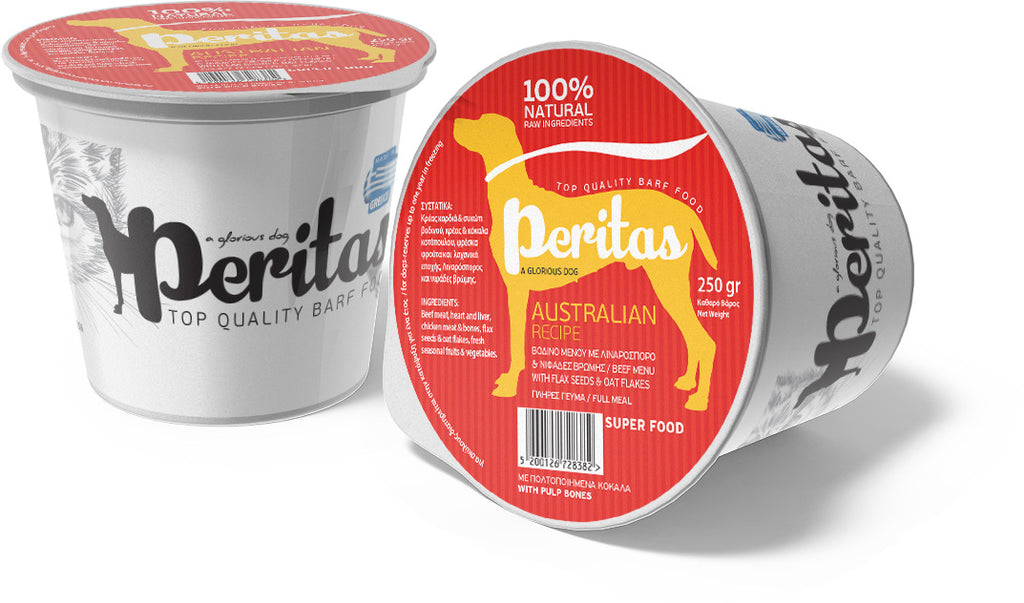 PERITAS Meniu Australian, hrană crudă congelată pentru câini, Pui şi Viţel - Maxi-Pet.ro