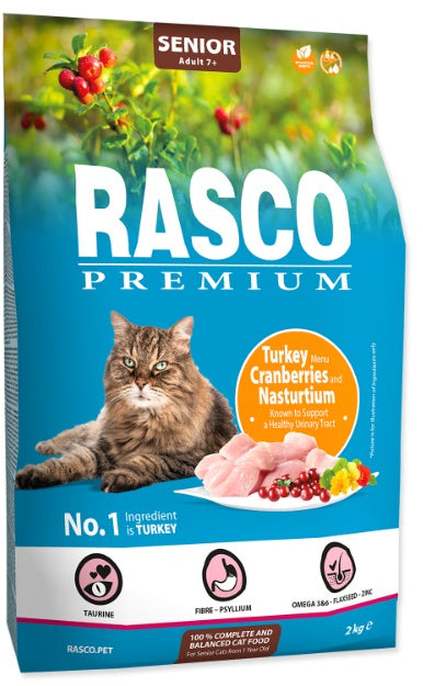 RASCO Premium Hrana pentru pisici, SENIOR, Curcan 2kg
