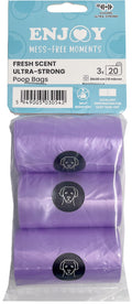 ENJOY Saci igienici pt colectare excremente, Fresh, violet, 3 role/set