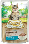 STUZZY Chunks Plic hrană umedă pentru pisici, cu Merluciu 85g