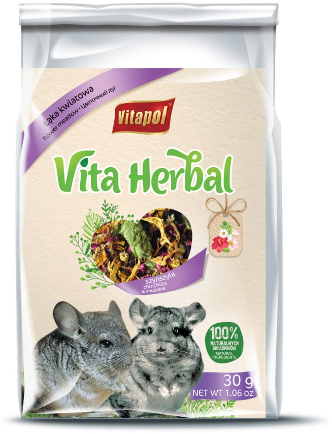 VITAPOL Herbal Hrana complementara pentru şinşila, cu Flori de Camp 30g