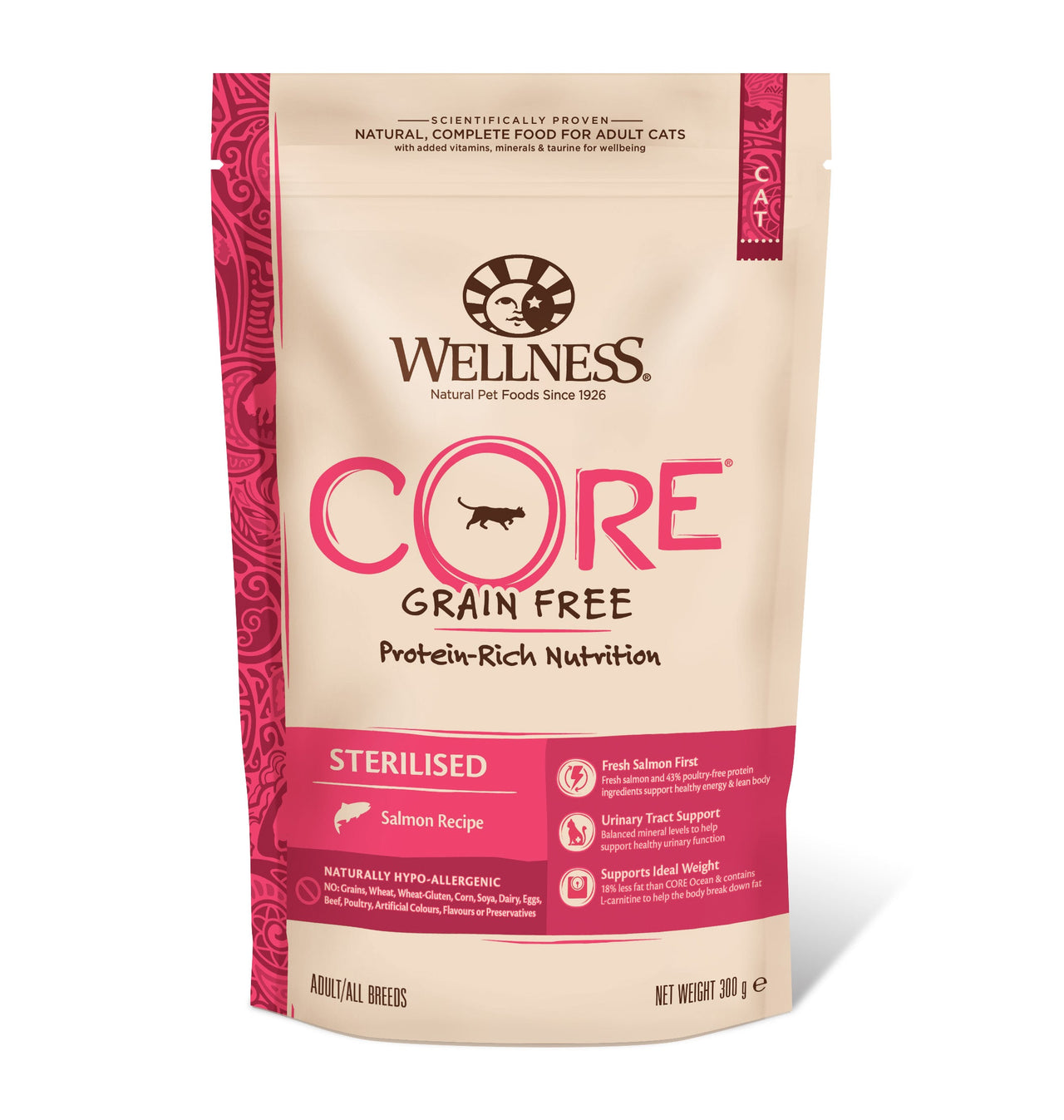 Hrana uscata pentru pisici Wellness Core Dry Sterilised cu somon 300 g - Animax