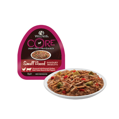 Hrana umeda pentru caini Wellness Core Small Breed Savoury cu pui si vita 85 g - Animax