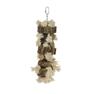 Jucarie din lemn natural pentru pasari Beeztees 42cm - Animax