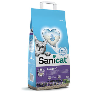 SANICAT Classic Lavender, nisip igienic cu aroma de lavanda 16L/11kg