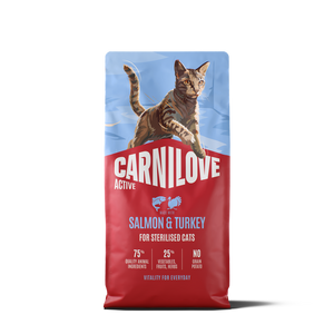 CARNILOVE Hrană uscată pentru pisici sterilizate, cu somon și curcan, 6kg