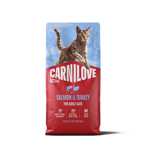 CARNILOVE Hrană uscată pentru pisici, cu somon și curcan, 6kg