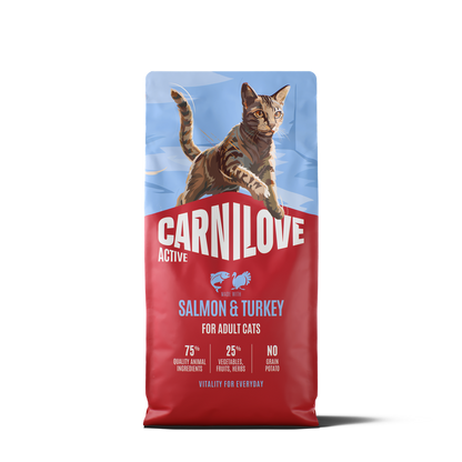 CARNILOVE Hrană uscată pentru pisici, cu somon și curcan, 6kg