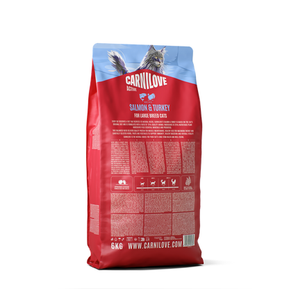 CARNILOVE Large Hrană uscată pentru pisici, cu somon și curcan, 6kg