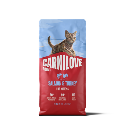 CARNILOVE Hrană uscată pentru pisicuțe, cu somon și curcan, 6kg