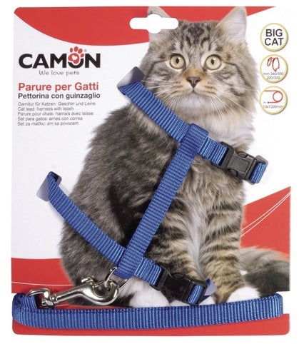 CAMON Ham şi lesă pentru pisici de Talie Mare 13mm/120cm, diverse culori - Maxi-Pet.ro