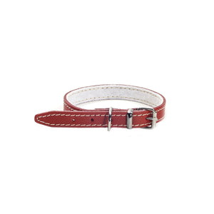 Zgarda rosie din piele pentru caini Enjoy S 12x330 mm - Animax