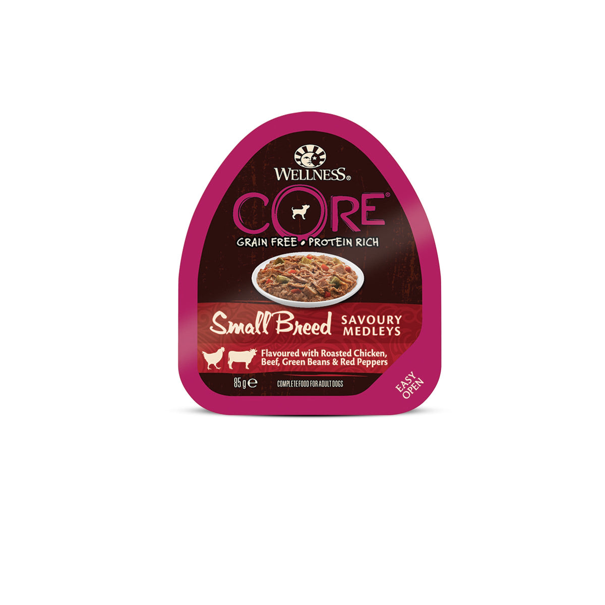 Hrana umeda pentru caini Wellness Core Small Breed Savoury cu pui si vita 85 g - Animax