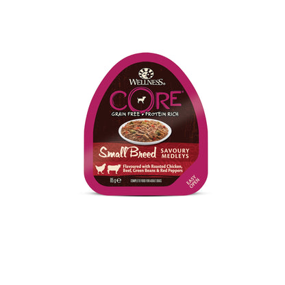 Hrana umeda pentru caini Wellness Core Small Breed Savoury cu pui si vita 85 g - Animax