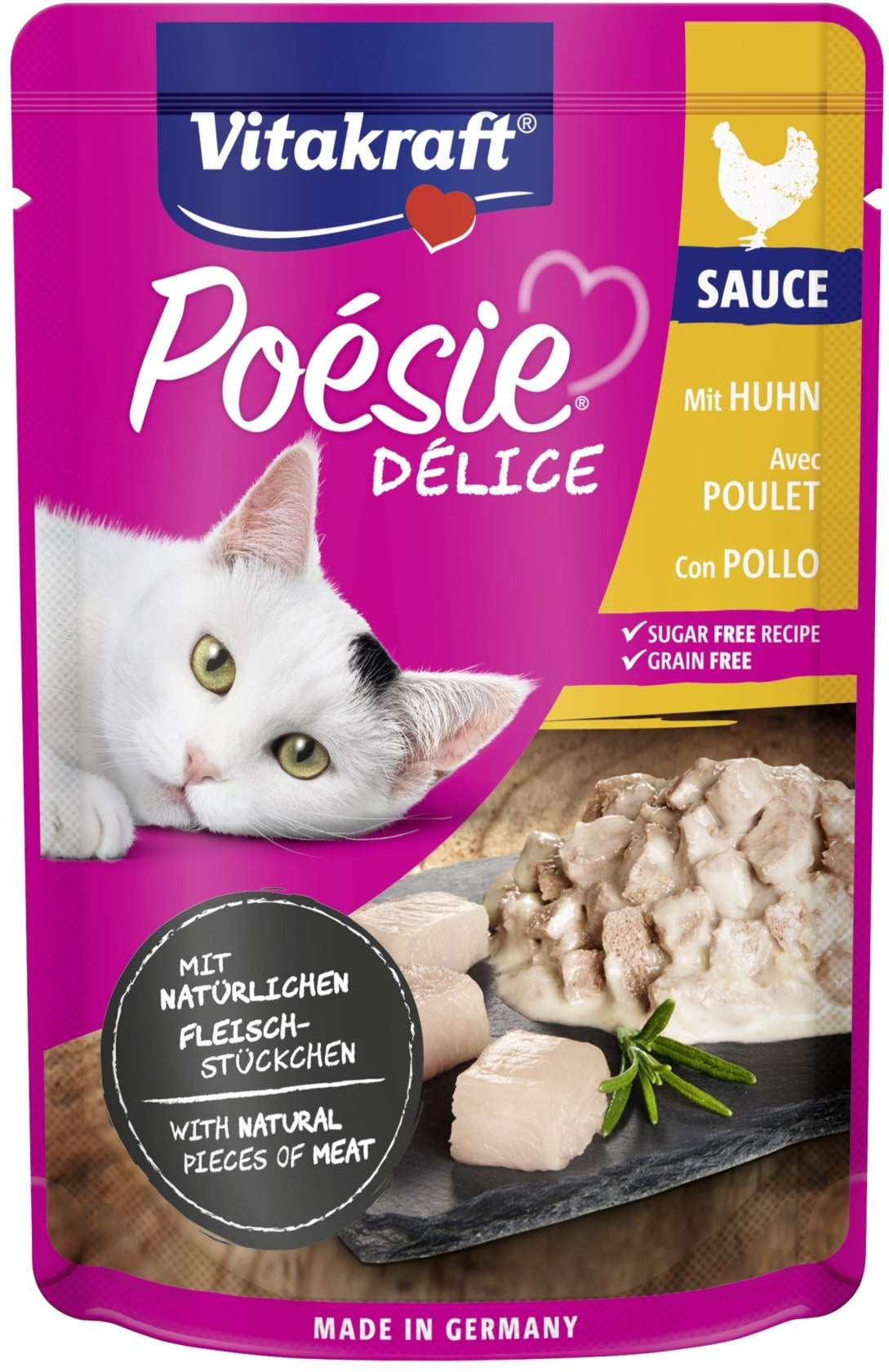 VITAKRAFT Poesie Delice Sauce Plic pentru pisici, cu File de Pui in Sos 85g