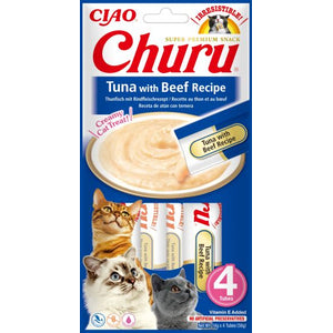 INABA CHURU Recompensa pt. pisici, Piure Ton si Vita, Pachet 4 plicuri x 14