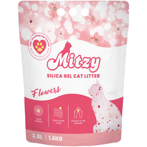 MITZY SILICA GEL Nisip silicat pentru pisici, cu miros floral 3,8L/1,6kg