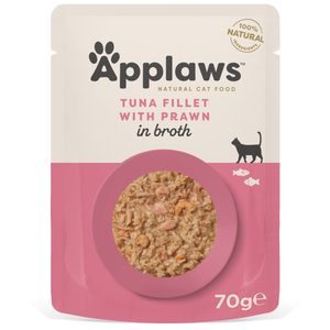 APPLAWS Plic hrană umedă pt pisici, cu File de Ton şi Creveţi Black Tiger 70g