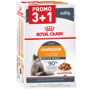 3+1 ROYAL CANIN FCN Hair & Skin Gravy pentru pisici 4X85G