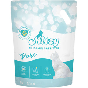 MITZY Silicat Gel Pure, Nisip silicat pentru pisici 5L/2,1kg