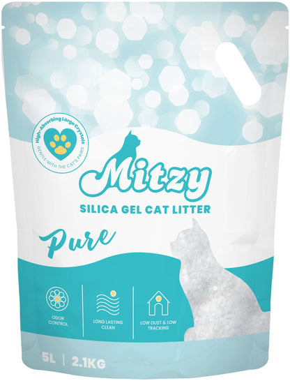 MITZY Silicat Gel Pure, Nisip silicat pentru pisici 5L/2,1kg