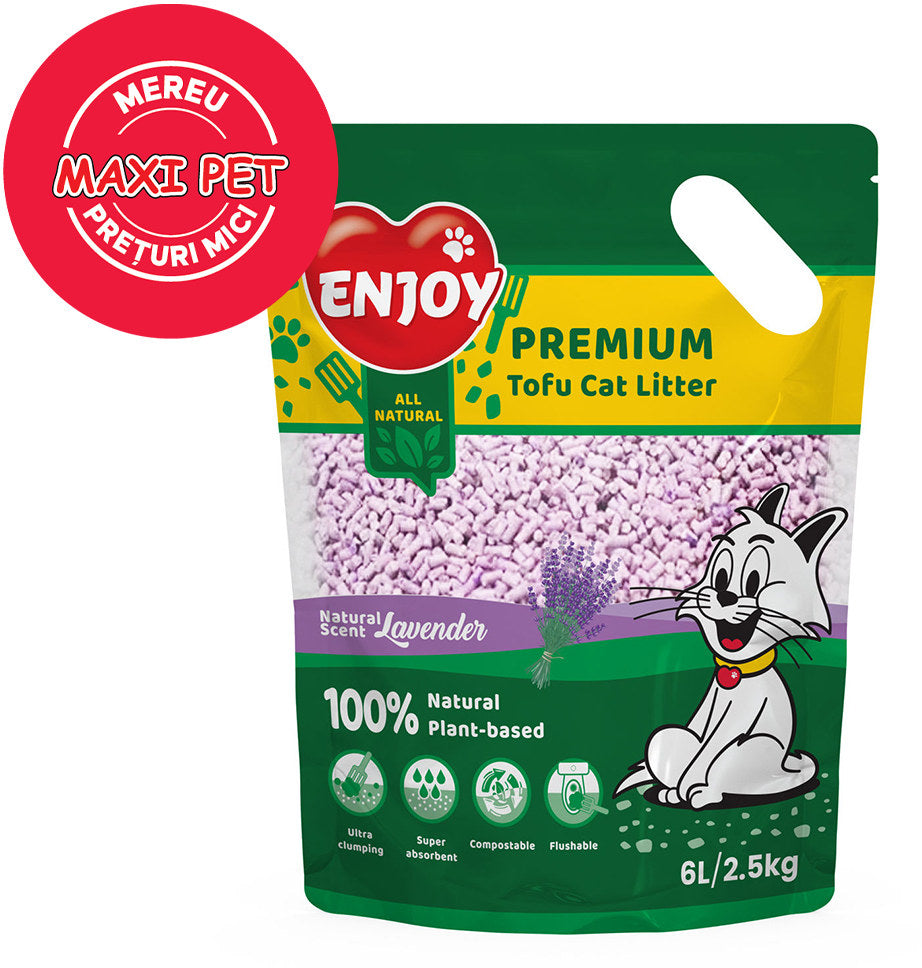 ENJOY Tofu Aşternut igienic pentru pisici, aroma Lavanda 6L/2,5kg