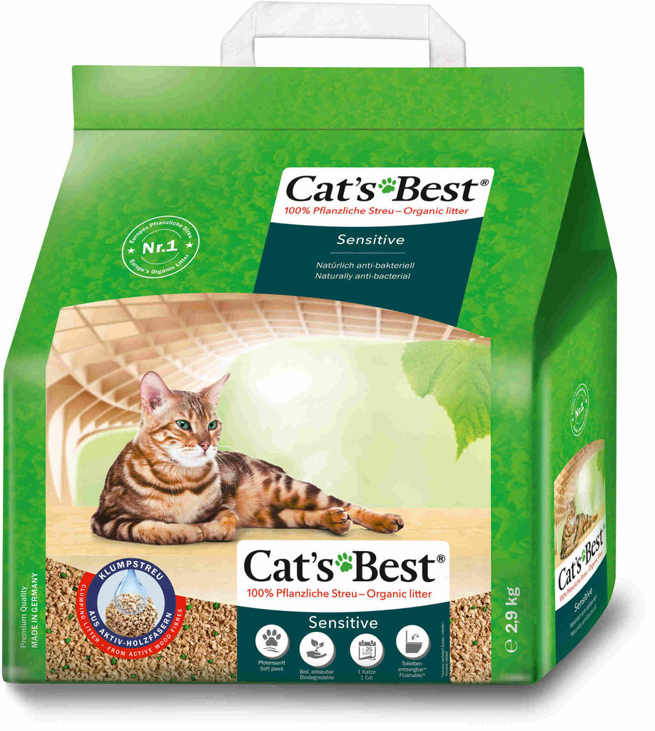 CAT'S BEST Sensitive Asternut vegetal pentru pisici 8L/2,9kg