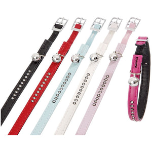 FLAMINGO Zgarda pentru pisici Monte Carlo, cu clopotel 11mm/30cm, Roz