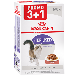 3+1 ROYAL CANIN FHN Sterilised Gravy pentru pisici 4X85G