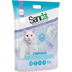 SANICAT Diamonds Nisip igienic silicat pentru pisici 7,5L/3,45kg
