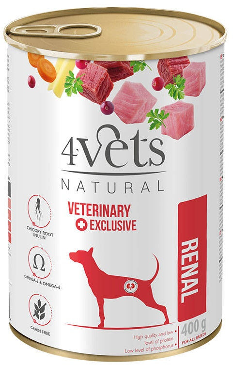 4VETS Natural Conserva pentru caini Renal 400g