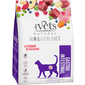 4VETS Natural Hrana uscata pentru pisici, Gastro Intestinal - AIR DRIED 1kg